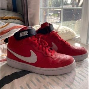 Red Nike Court Borough Mid Womens size 8